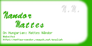 nandor mattes business card